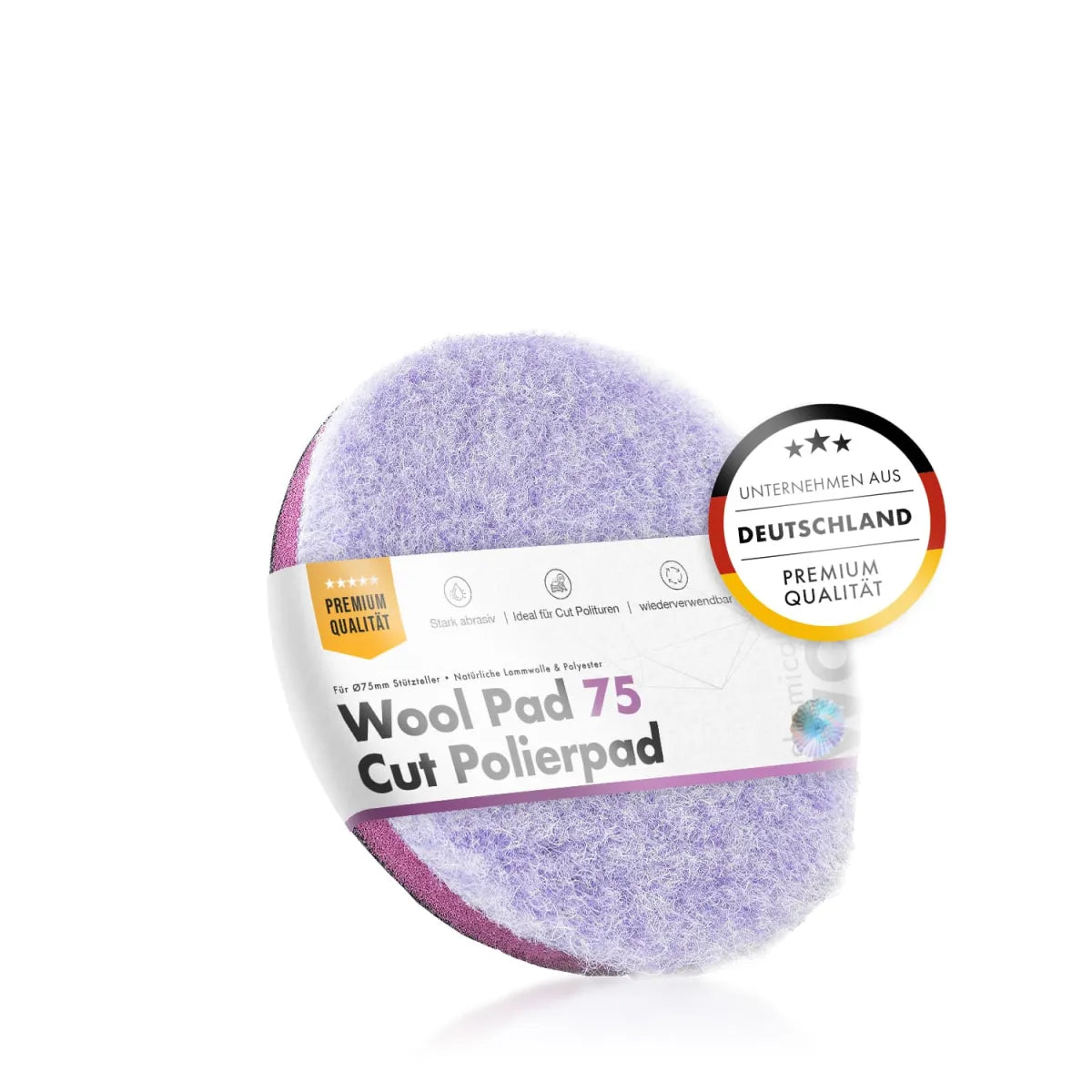 chemicalworkz Wool Cutting Performance Pad 75 mm – Polierpad mit Lammwolle für professionelle Fahrzeugaufbereitung