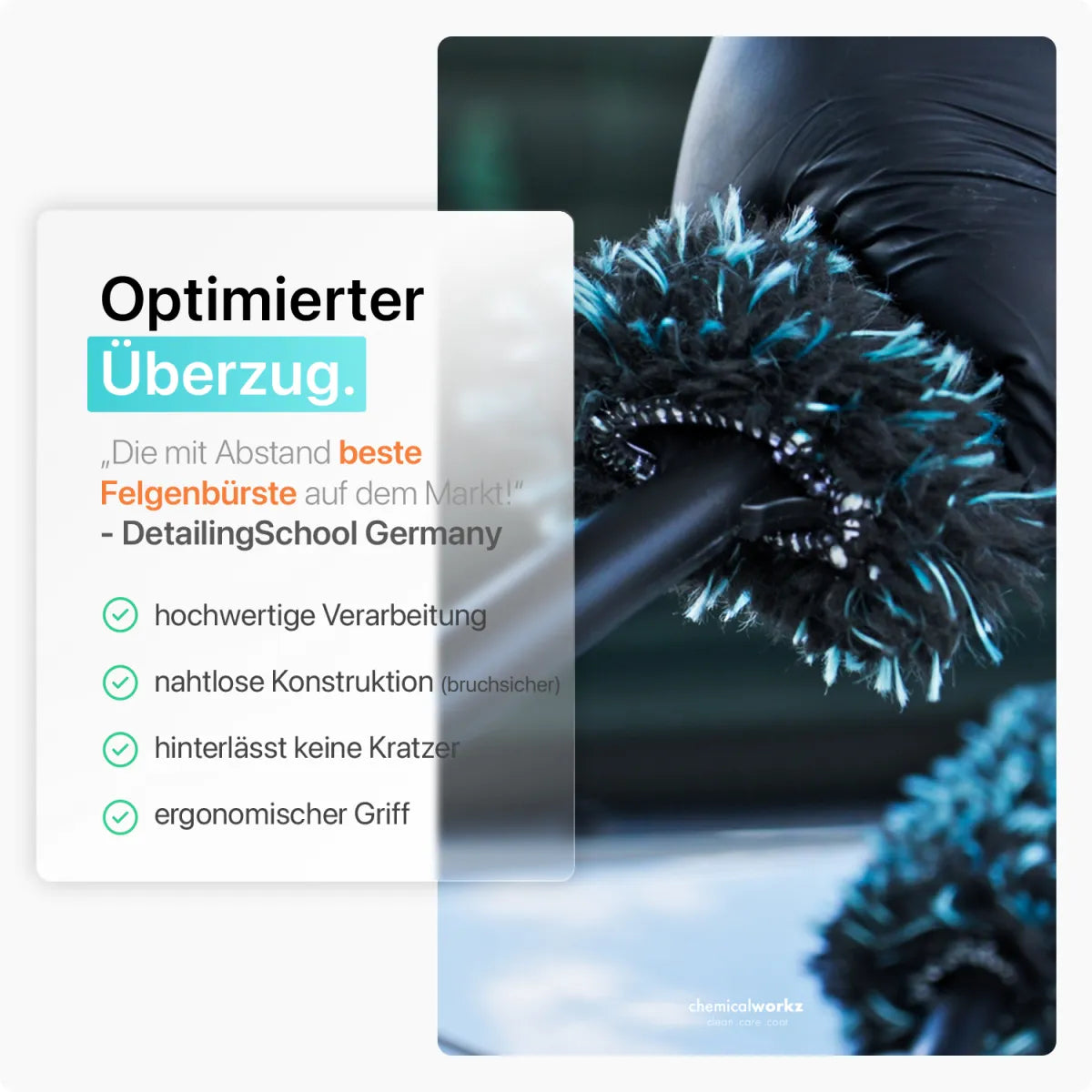 Flat Wheel Brush Cover Dark für Felgenreinigung