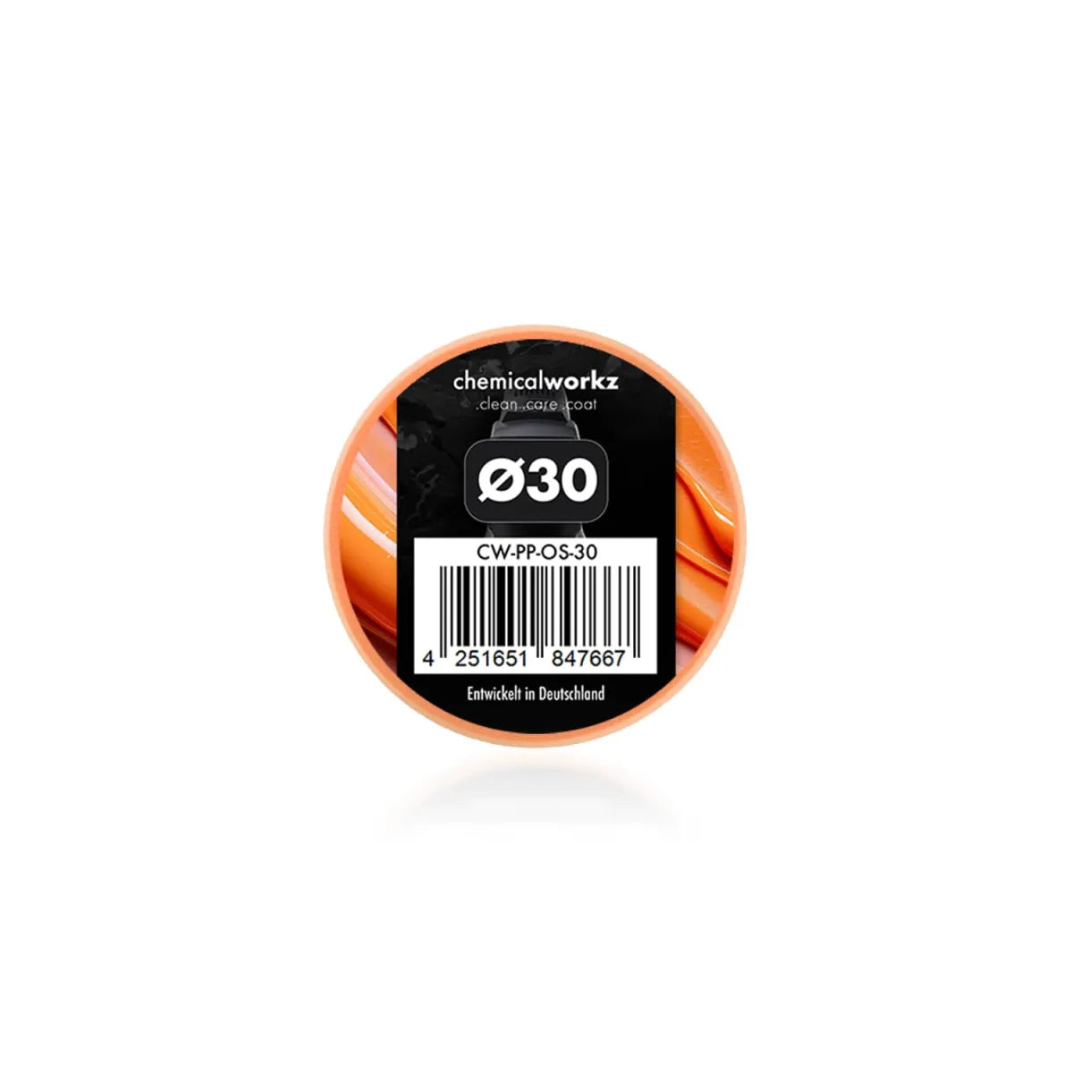 chemicalworkz One Step Performance Pad in Orange, 30 mm Durchmesser – Polierpad für Einschritt-Politur mit mittlerem Härtegrad