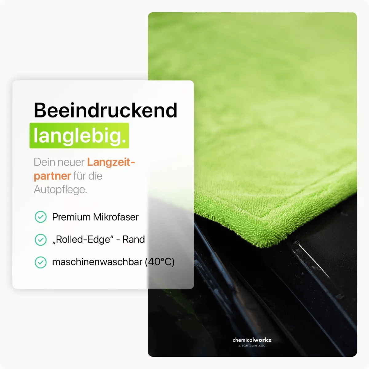 chemicalworkz Shark Twisted Loop Towel 1400GSM Grün Trockentuch 60x40cm