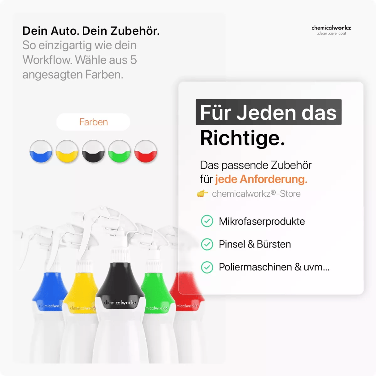 chemicalworkz Sprühflasche Schwarz mit Premium Trigger 750ml